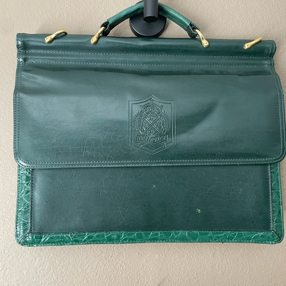 Elegant Green Leather Briefcase